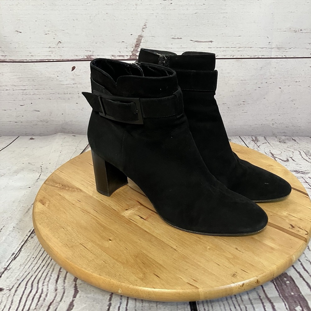 Aquatalia Boots Womens Size 8.5 Black Waterproof Suede Vanie Bootie